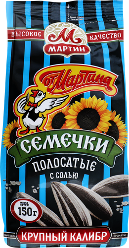 Семечки ОТ МАРТИНА полосатые обжаренные отборные соленые, 150г, детальное фото