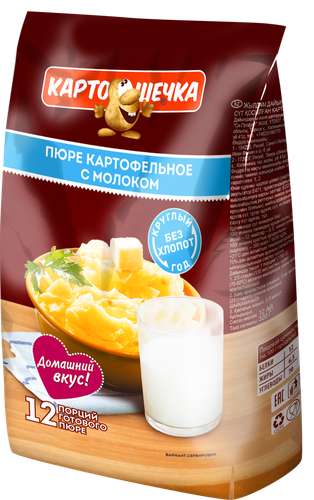 Пюре картофельное КАРТОШЕЧКА с молоком, 320г, картинка