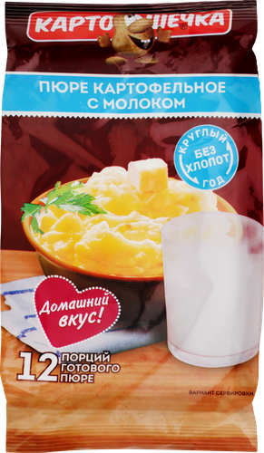 Пюре картофельное КАРТОШЕЧКА с молоком, 320г, детальное фото