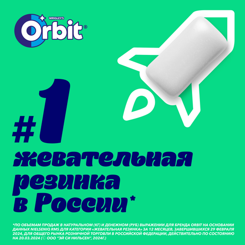 Жевательная резинка ORBIT Нежная мята XXL, 20,4г, детальное фото