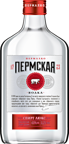 Водка ПЕРМАЛКО Пермская 40%, 0.25л