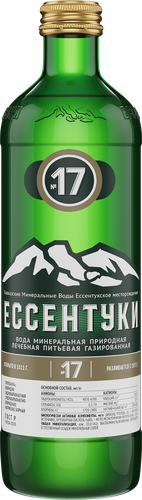 Вода минеральная ЕССЕНТУКИ №17 природная лечебная газированная, 0.45л, крупный план