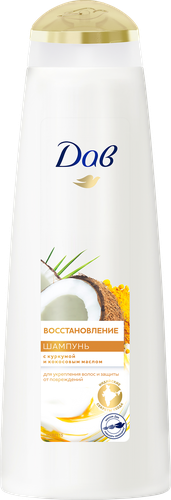 Шампунь для волос ДАВ Nourishing Secrets Восстановление с куркумой и кокосовым маслом, 380мл, крупный план