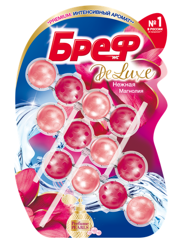 Блок для унитаза БРЕФ DeLuxe Нежная магнолия, 3x50г, фото