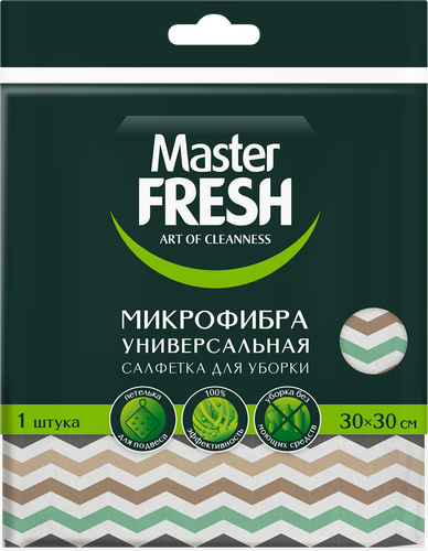 Салфетка для уборки MASTER FRESH универсальная, 30x30см, с принтом, картинка