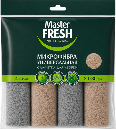 Салфетки для уборки MASTER FRESH универсальные 30x30см, 4шт, вид