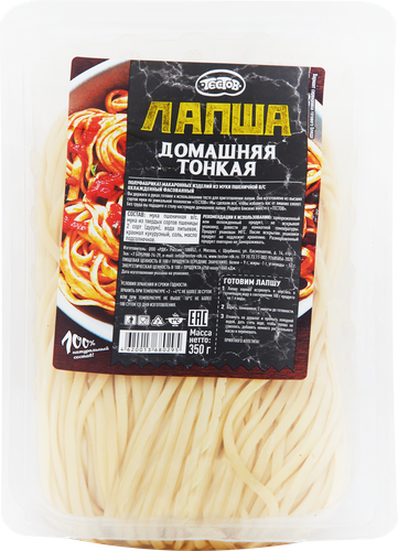 Лапша ТЕСТОВ Домашняя тонкая, 350г, изображение