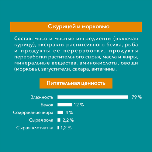 Корм влажный для взрослых кошек PURINA ONE для домашних, с курицей и морковью, 75г, изображение