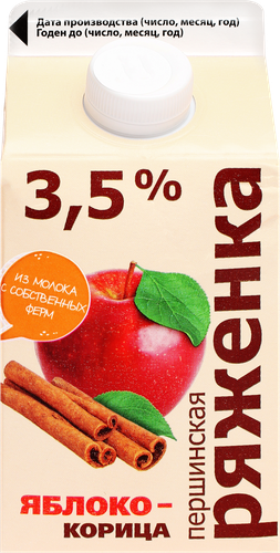 Ряженка ПЕРШИНСКОЕ Яблоко, корица 3,5%, без змж, 400г, картинка