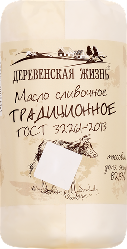 Масло сливочное ДЕРЕВЕНСКАЯ ЖИЗНЬ Традиционное 82,5%, без змж, 200г, изображение