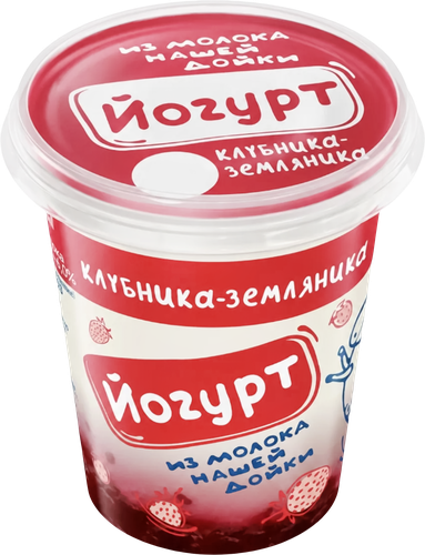 Йогурт НАШЕЙ ДОЙКИ Клубника-Земляника 3,2–6%, без змж, 330г, фотография