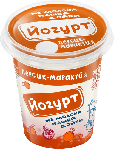Йогурт НАШЕЙ ДОЙКИ Персик-Маракуйя 3,2–6%, без змж, 330г, детальное фото