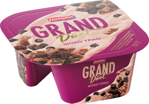 Десерт творожный GRAND DESERT Шоко трио 7,3%, без змж, 138г, изображение