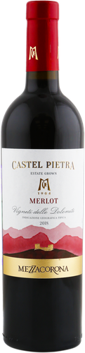 Вино MEZZACORONA Castel Pietra Мерло Доломити выдержанное красное сухое, 0.75л, изображение