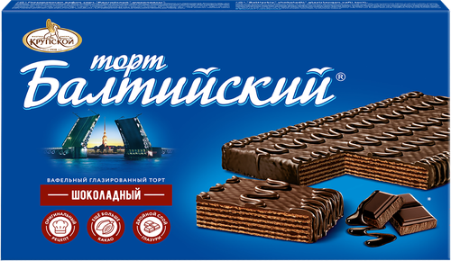 Торт БАЛТИЙСКИЙ Вафельный шоколадный, 320г, детальное фото