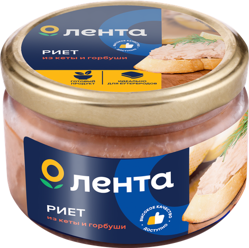 Риет ЛЕНТА Классический из горбуши и кеты, 180г, детальное фото
