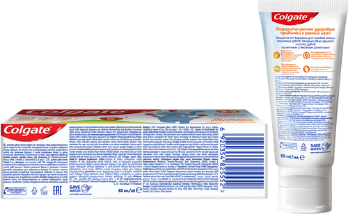 Зубная паста детская COLGATE Kids со вкусом клубники, защита от кариеса с фторидом, 3–5 лет, 60мл, вид