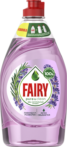 Средство для мытья посуды FAIRY Pure&Clean Лаванда и Розмарин, 450мл, изображение