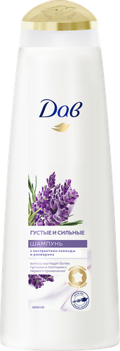 Шампунь для волос ДАВ Nourishing Secrets Густые и сильные с лавандой и розмарином, 380мл, крупный план