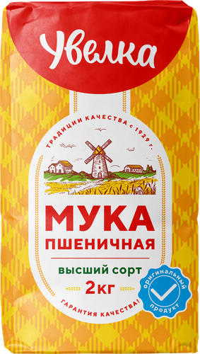 Мука пшеничная УВЕЛКА высший сорт, 2кг, вид