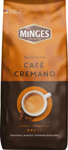Кофе зерновой MINGES Caffe Cremano Beans Pack, 1кг, крупный план
