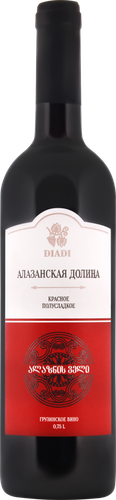 Вино DIADI АЛАЗАНСКАЯ ДОЛИНА красное полусладкое, 0.75л