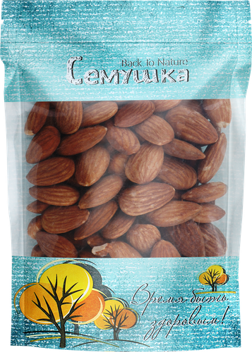 Миндаль СЕМУШКА жареный соленый, ядро, 120г, крупный план