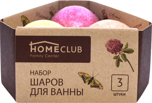 Набор шаров для ванны HOMECLUB ароматические в ассортименте 160г, 3шт, фото