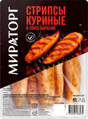 Стрипсы куриные в соусе Барбекю МИРАТОРГ, 200г, фотография