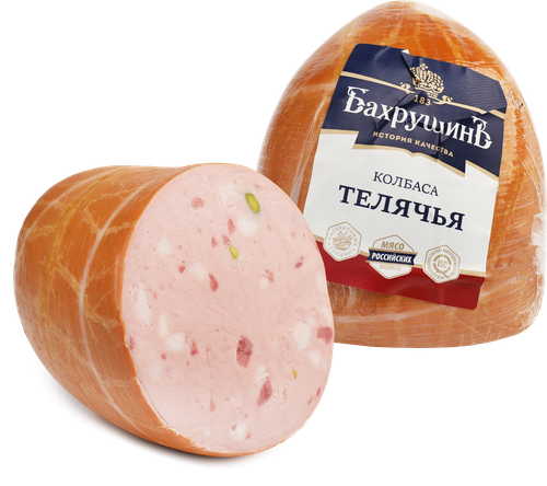 Колбаса вареная БАХРУШИНЪ Телячья, категория А, весовая, изображение
