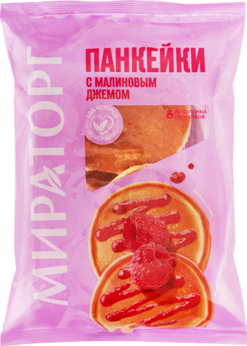 Панкейки с малиновым джемом МИРАТОРГ, 100г, крупный план