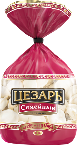 Пельмени ЦЕЗАРЬ Семейные, категория Б, 800г, крупный план