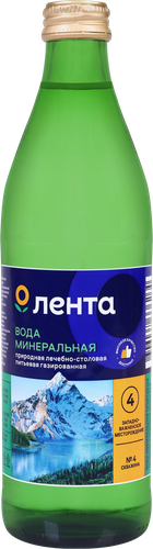 Вода минеральная ЛЕНТА Родной Бюветъ №4 лечебно-столовая газированная, 0.45л, изображение