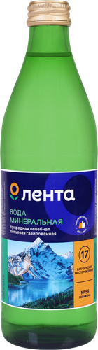 Вода минеральная ЛЕНТА №17 лечебная газированная, 0.45л, фотография