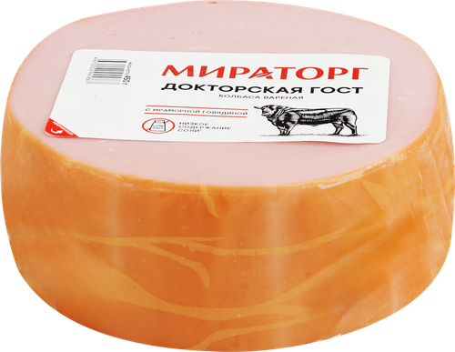 Колбаса вареная МИРАТОРГ Докторская, 450г, крупный план