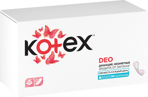 Прокладки ежедневные KOTEX Super Slim Deo, 56шт, изображение