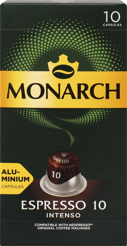 Кофе молотый в капсулах MONARCH Эспрессо Интенсо 10 натуральный жареный, 10кап, картинка