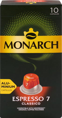 Кофе молотый в капсулах MONARCH Эспрессо Классико 7 натуральный жареный, 10кап, фотография