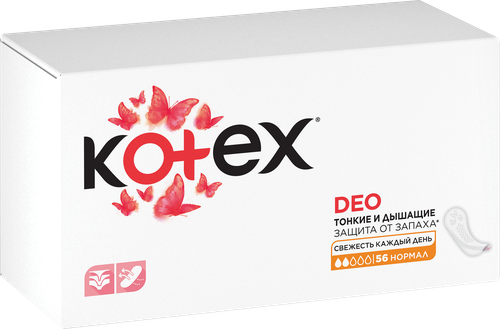 Прокладки ежедневные KOTEX Normal Deo, 56шт, фотография