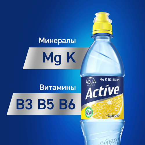 Вода питьевая AQUA MINERALE Active Цитрус негазированная, 0.5л, детальное фото