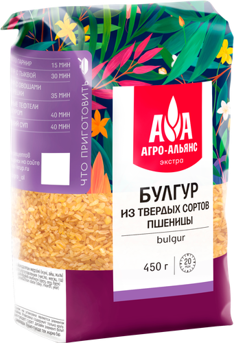 Булгур пшеничный АГРО-АЛЬЯНС Экстра из твердых сортов, 450г, изображение