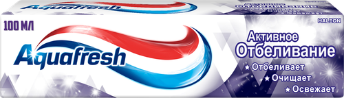 Зубная паста AQUAFRESH Активное отбеливание, 100мл, детальное фото
