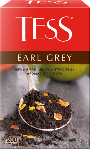 Чай черный TESS Эрл Грей байховый с ароматом бергамота, листовой, 200г, картинка