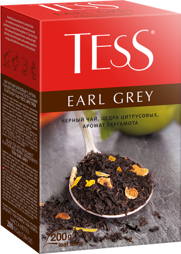 Чай черный TESS Эрл Грей байховый с ароматом бергамота, листовой, 200г, фотография