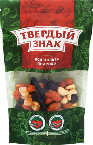 Смесь сладкая фруктово-ореховая ТВЕРДЫЙ ЗНАК Полезный перекус, 150г, крупный план