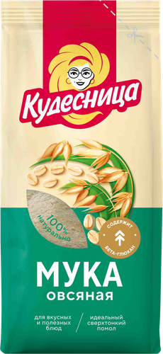 Мука овсяная КУДЕСНИЦА, 400г, крупный план
