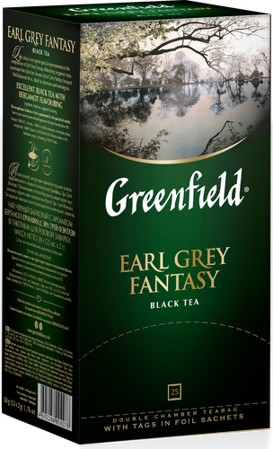 Чай черный GREENFIELD Earl Grey Fantasy с ароматом бергамота, 25пак, вид