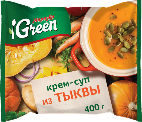 Крем-суп МОРОЗКО GREEN из тыквы, 400г, крупный план