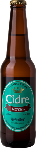Напиток слабоалкогольный CIDRE ROYAL Медовуха мятная  фильтрованная, пастеризованная 5%,0.33л, фото