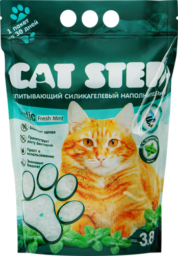 Наполнитель силикагелевый для кошачьего туалета Cat Step Мята, 3.8л, вид